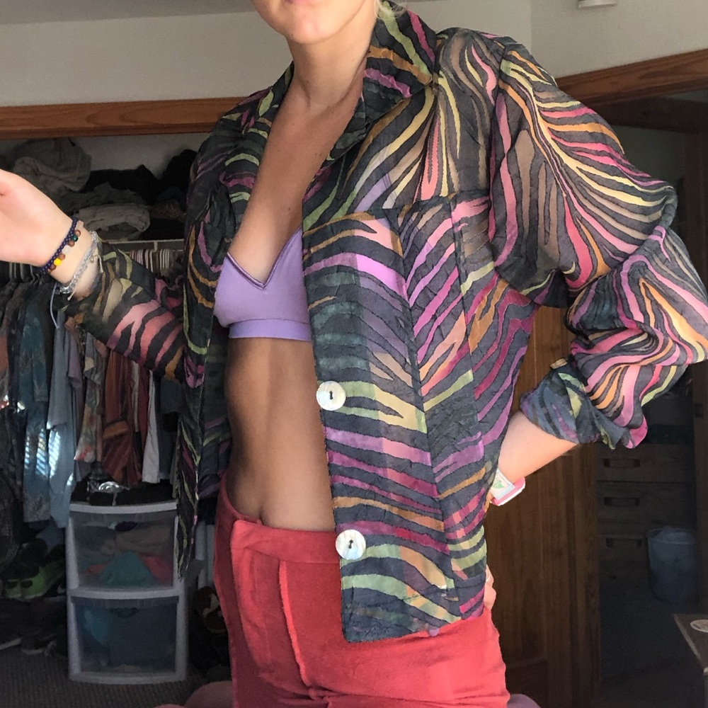Sheer rainbow zebra jacket ✨☀️
